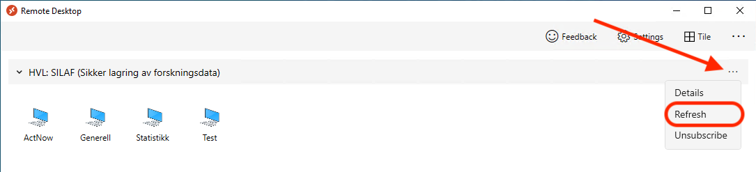 HVL SILAF Remote Desktop Refresh